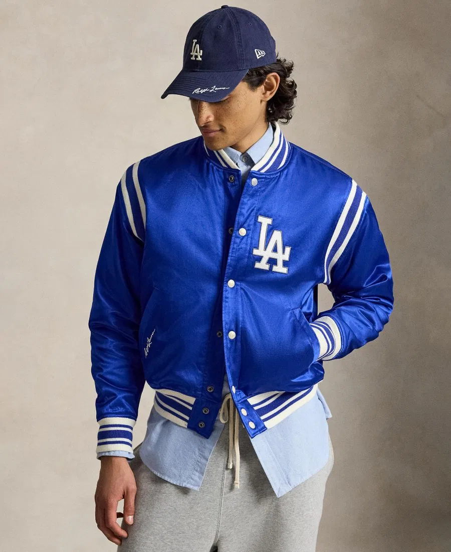 Мужская полосатая бейсбольная куртка "Доджерс" Polo Ralph Lauren