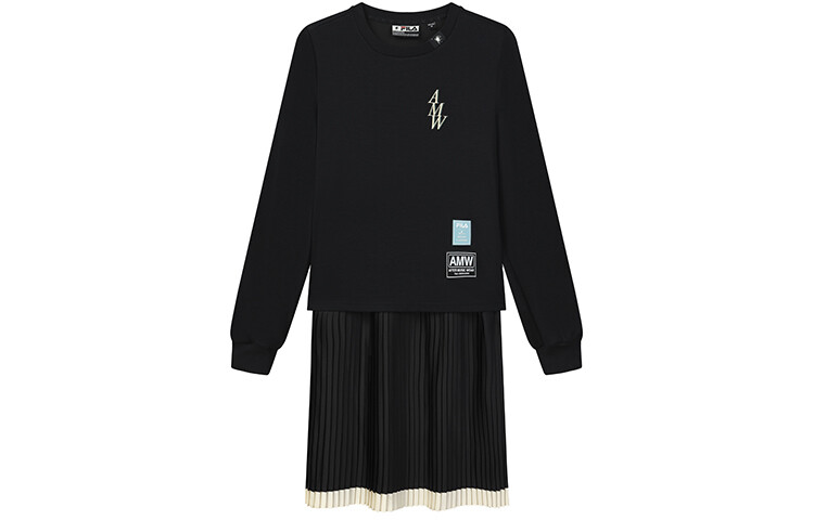 

MIHARA YASUHIRO Collaboration Collection Платье с длинными рукавами для женщин, цвет черный как смоль Fila