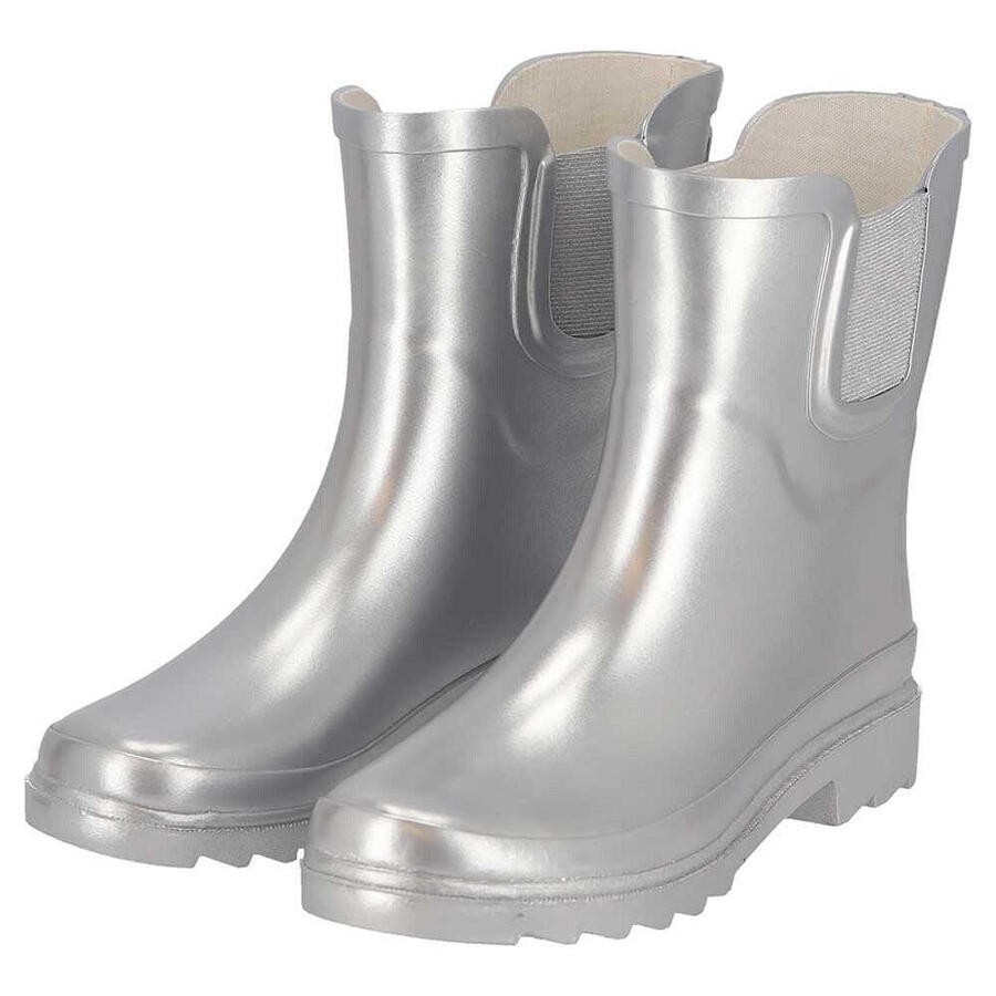 XQ FOOTWEAR Женские сапоги Chelsea Wellington – металлик – 100% резина – фестивальные сапоги