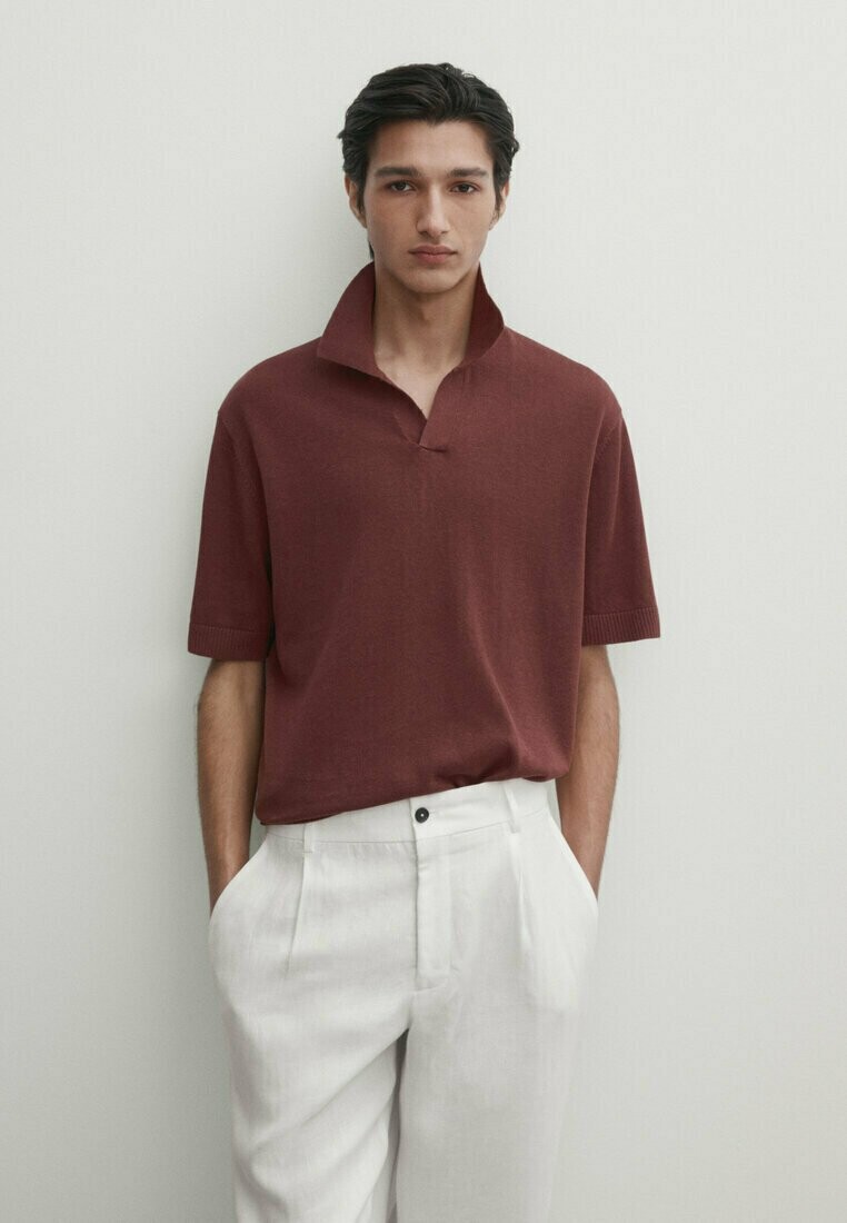 

Поло Short Sleeve Massimo Dutti, бордовый