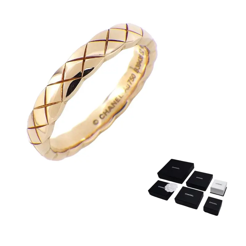 

CHANEL Мужское кольцо из 18-каратного бежевого золота