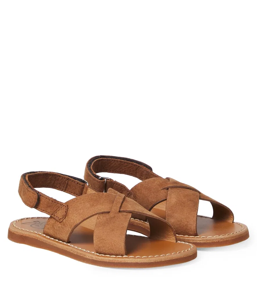 Замшевые сандалии Plage-Stitch Cross Pom d'Api, коричневый