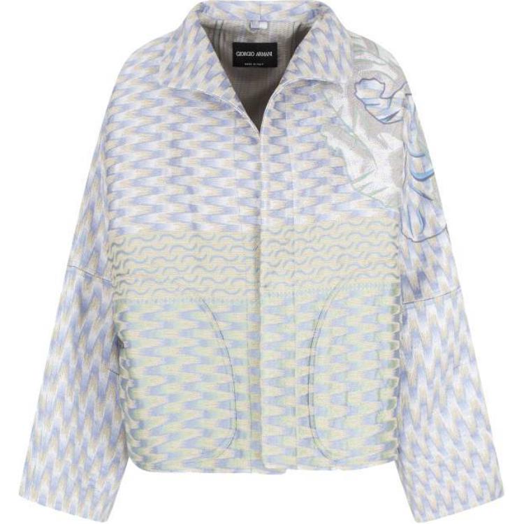 

GIORGIO ARMANI Вышитая куртка на молнии, Light Blue