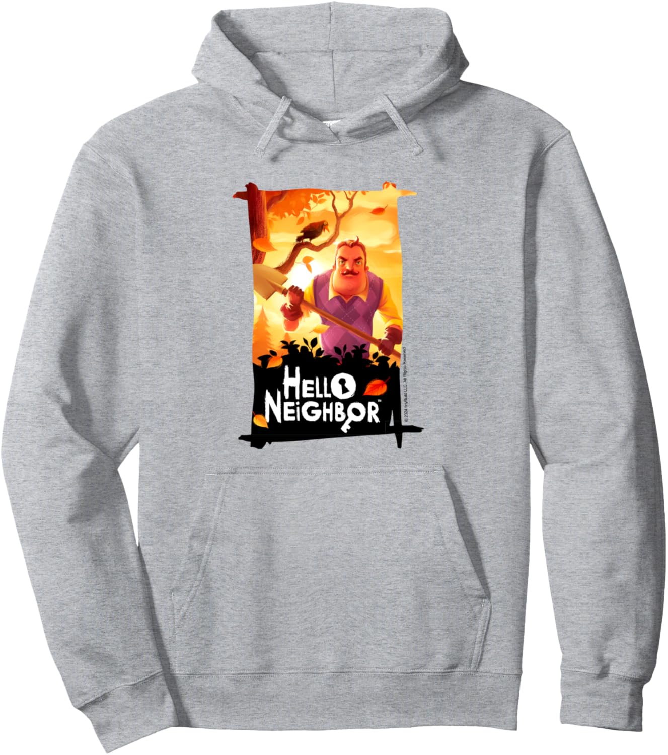 

Толстовка с дизайном, связанным с игрой Hello Neighbor, серый