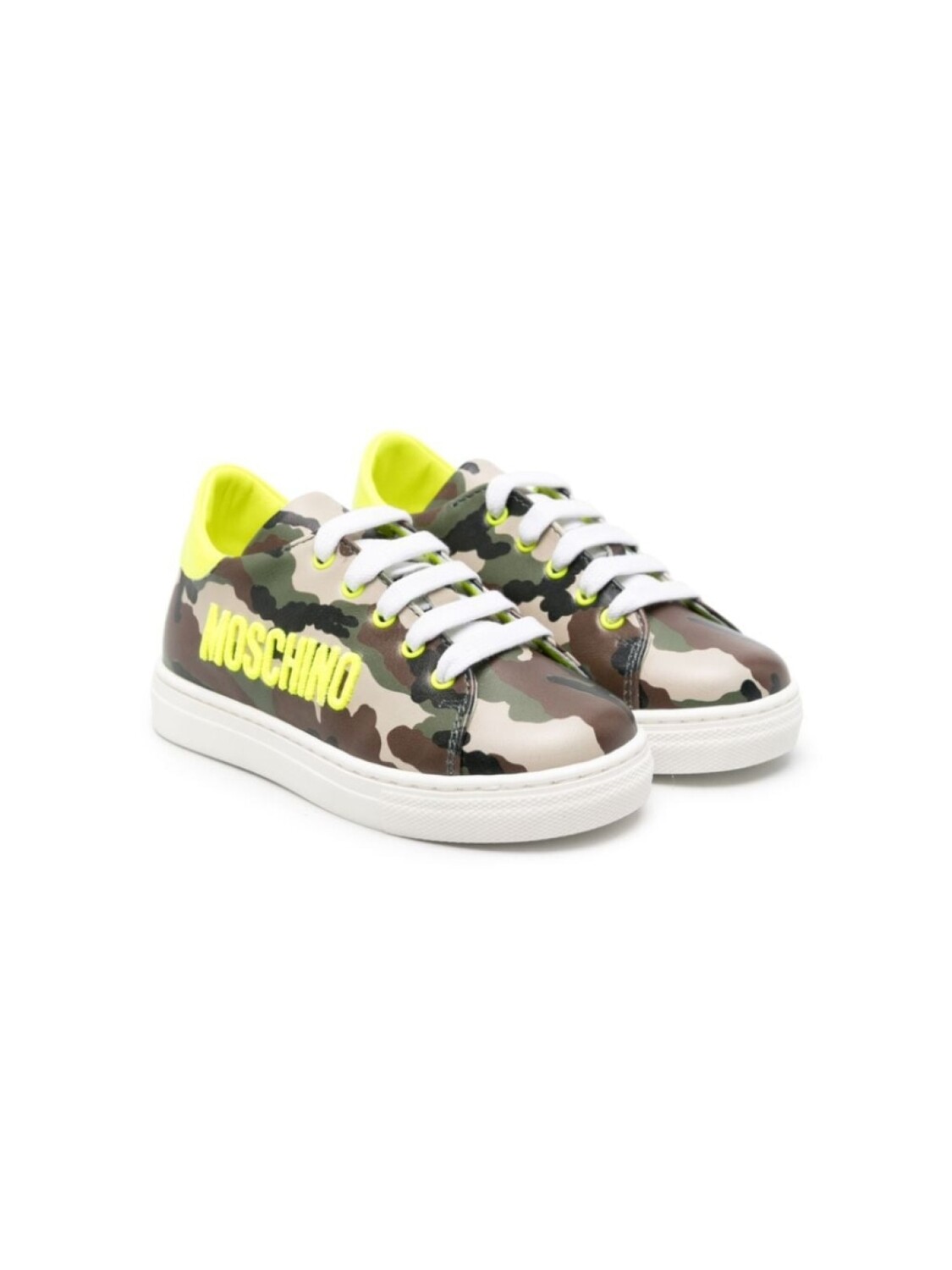 

Moschino Kids кроссовки с вышитым логотипом, нейтральный цвет