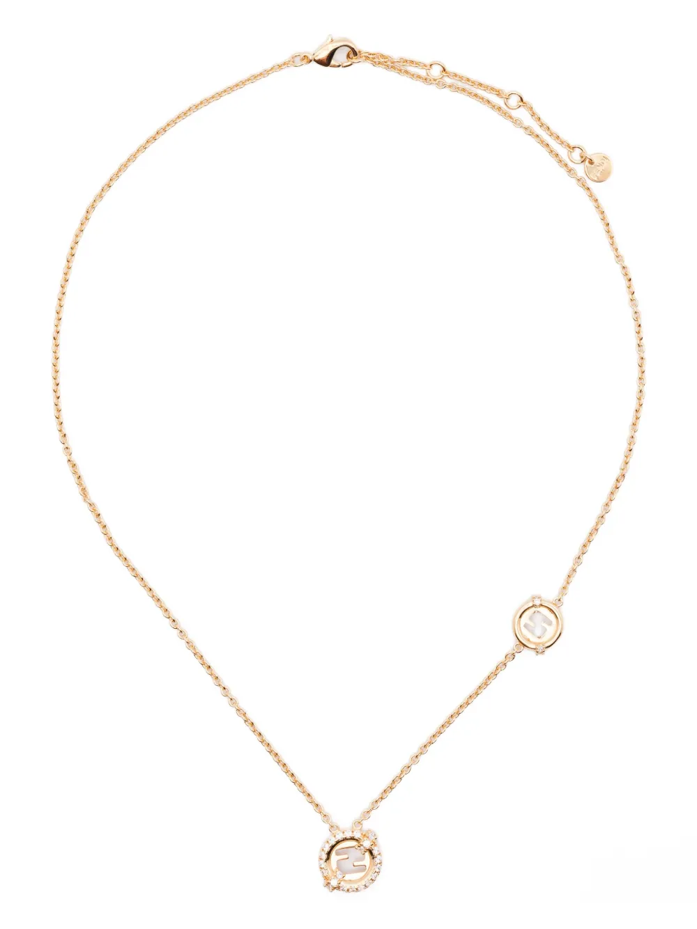 

Колье с подвеской в виде круга Fendi, золотистый