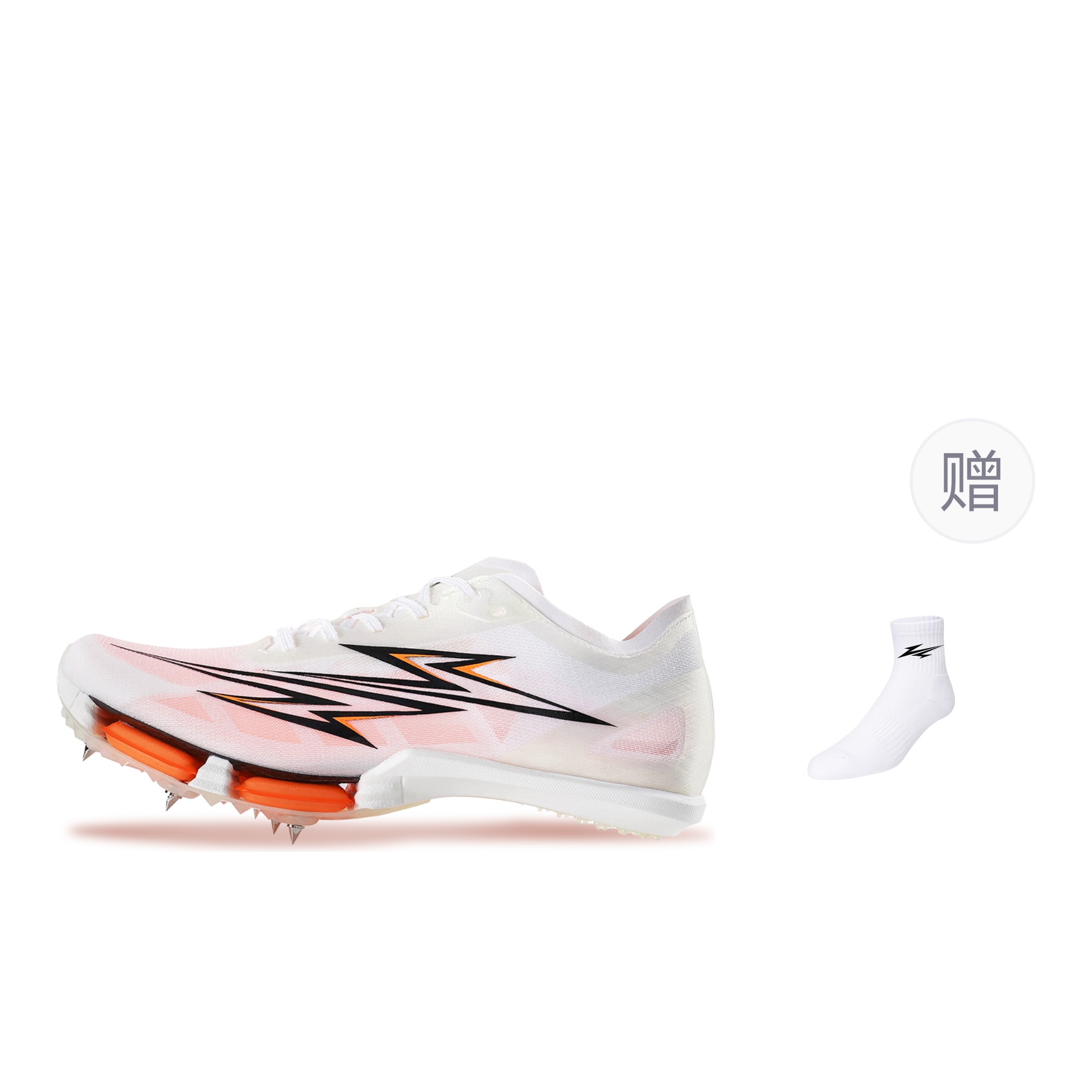 

Dynamic Power Унисекс кроссовки лоу-топ бело-оранжевые с носками, цвет White Orange Socks Sets