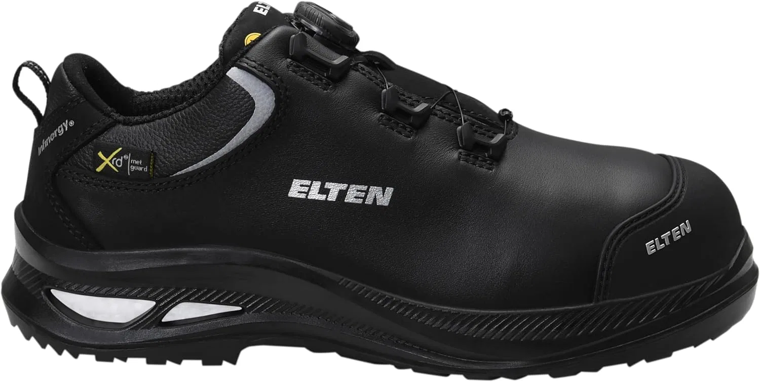 Защитная обувь ELTEN Terence XXG PRO BOA M Black Low ESD S3S HI для мужчин и женщин, кожа, пластиковый носок, легкая, прочная — фото 2
