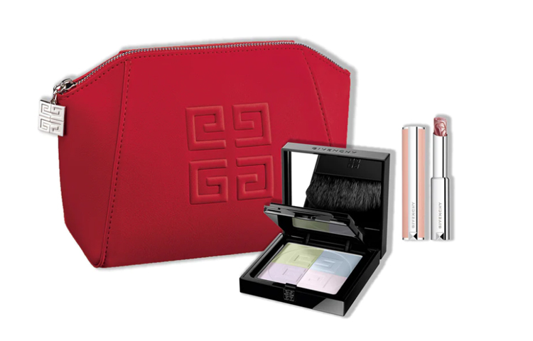 

Пудра для губ макияж набор четыре камеры компактная упаковка+увлажняющий бальзам для губ контроль жира и увлажнение Givenchy