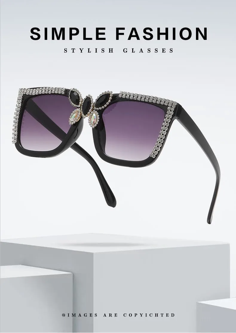 

Женские солнцезащитные очки большого размера с бриллиантовой инкрустацией, идеально подходящие для путешествий на открытом воздухе и модных селфи DHJKLUJO, 8