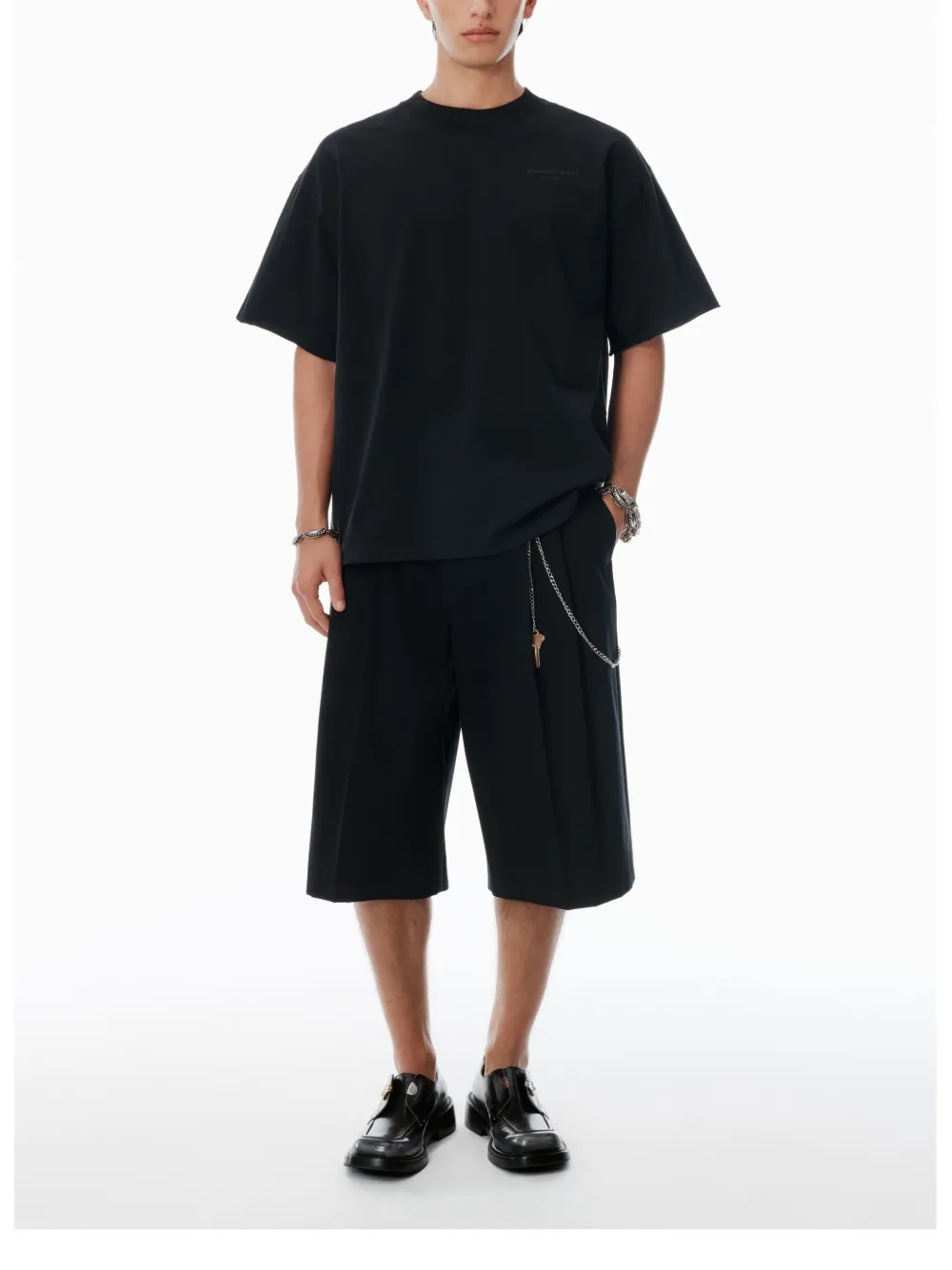 Хлопковая футболка с логотипом Alexander Wang, черный — фото 2