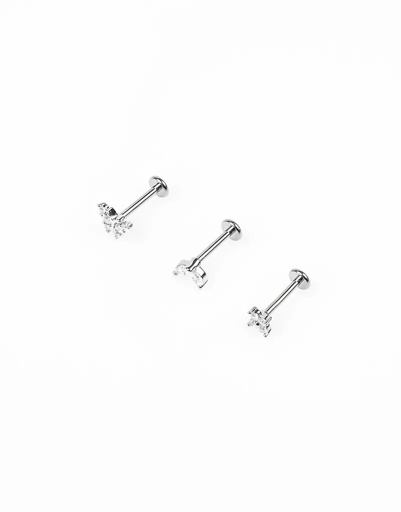 

Плоский рюкзак Lovisa из титана с кубическим цирконием, серебристого цвета