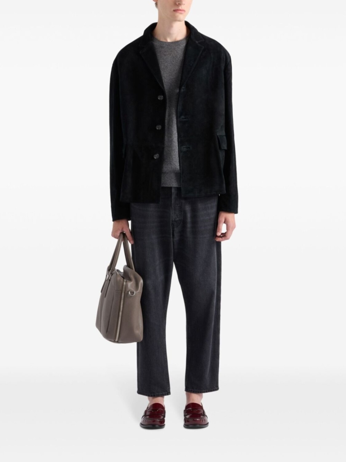 Блейзер Prada из замши, черный