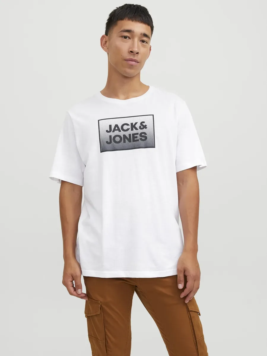 

Рубашка с короткими рукавами Jack & Jones "JJSTEEL TEE SS CREW NECK", белый