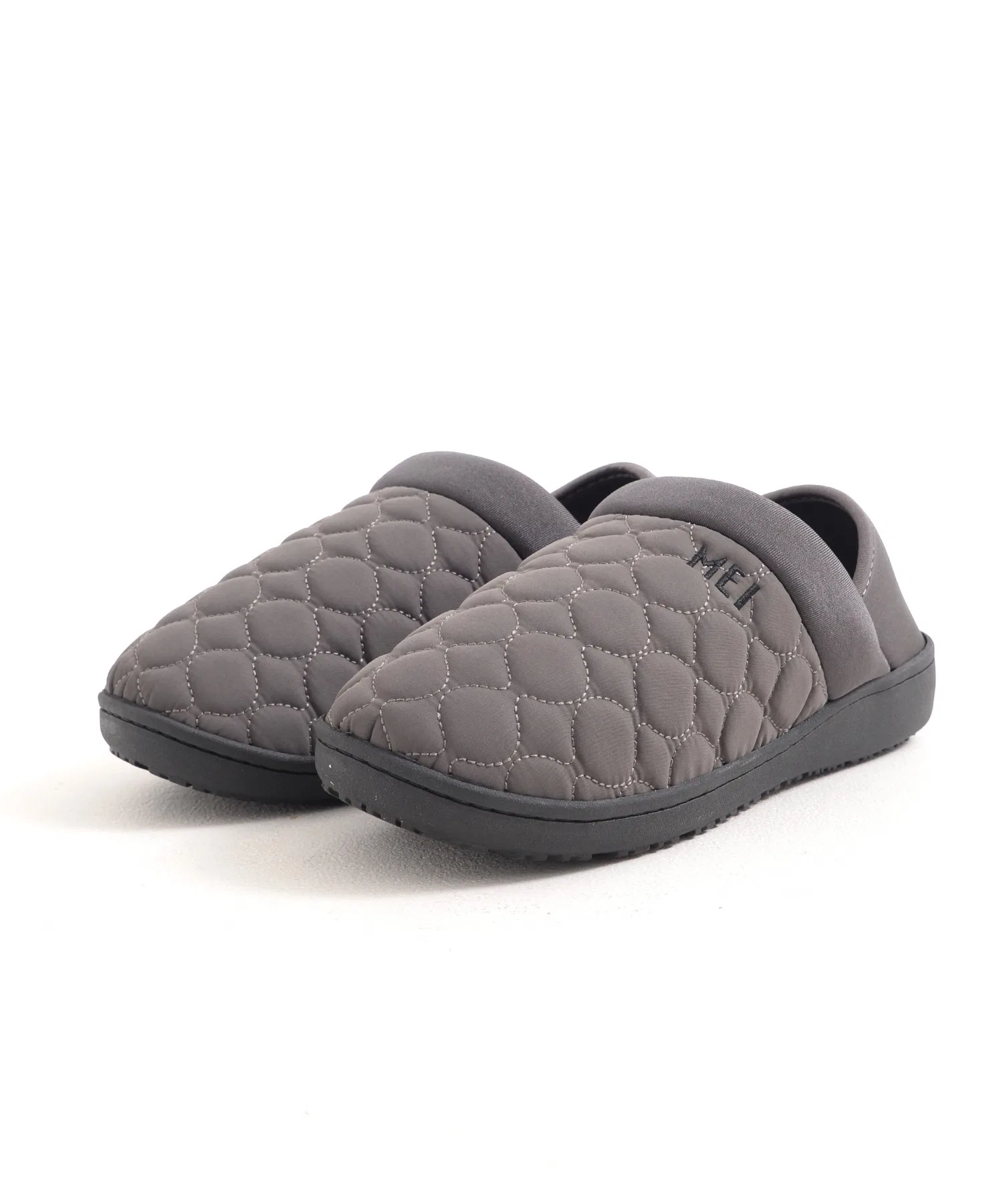 Мужские мокасины MEI QUILTING с простёжкой серые — фото 3
