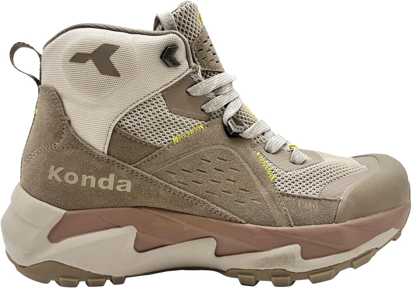 

Мужские водонепроницаемые треккинговые ботинки из замши, легкая уличная обувь, дышащие ботинки для походов KHB1916 B Luck Shoe, бежевый