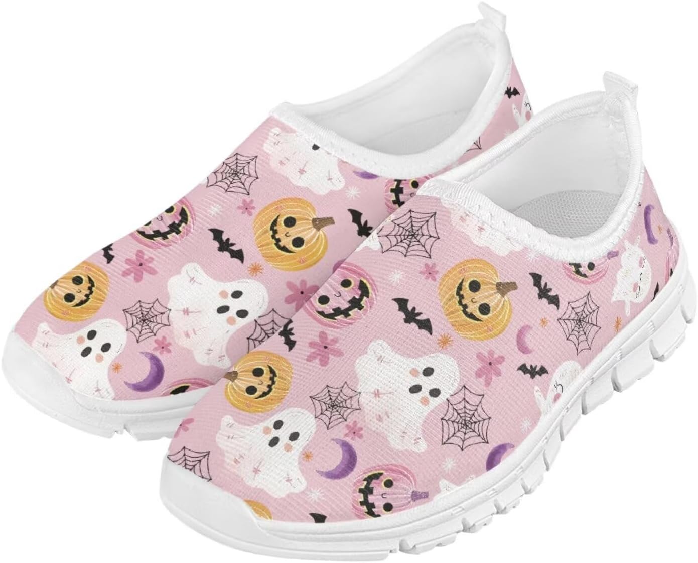 

Кроссовки с легким надеванием Doojoayie для мальчиков, дышащие, для активных детей, летние спортивные кроссовки, Ghost Pumpkin Spider Web