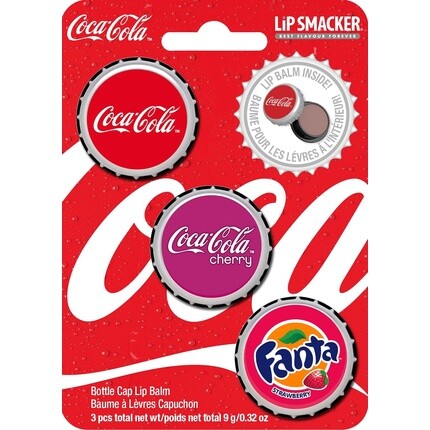 

Lip Smacker Coca-Cola Collection Ароматизированные бальзамы для губ — Classic Coke, Cherry Coke, Fanta Strawberry