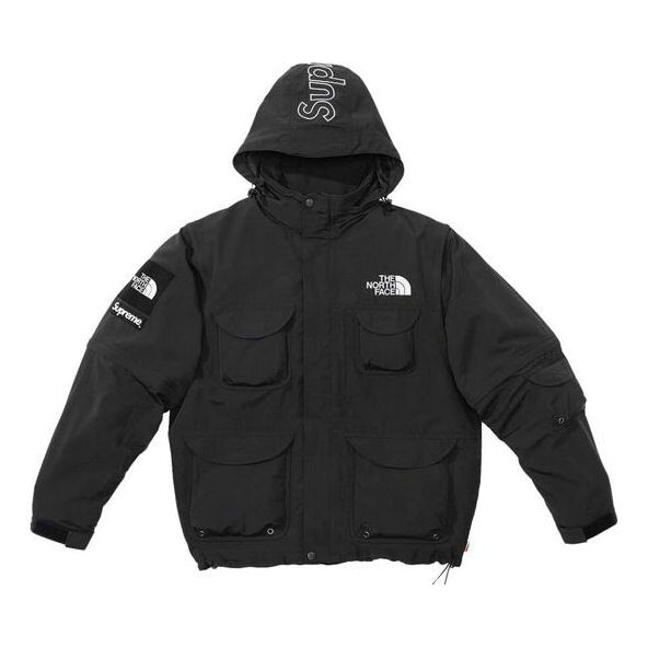 

Куртка x the north face trekking convertible jacket 'black white' Supreme, черный