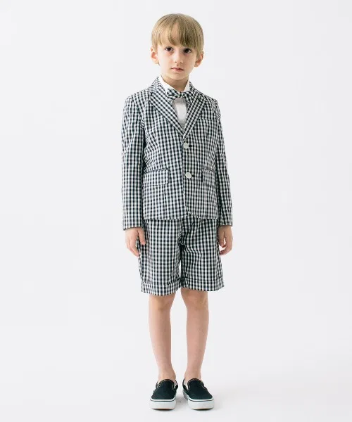 Костюм двойка Smoothy Gingham check set up из хлопка, чёрный