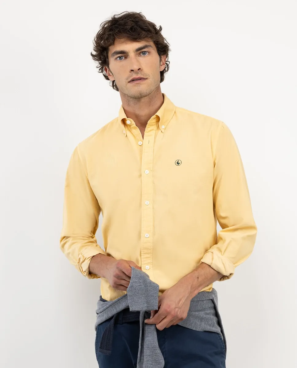 

Мужская рубашка из однотонного вельвета El Ganso, желтый