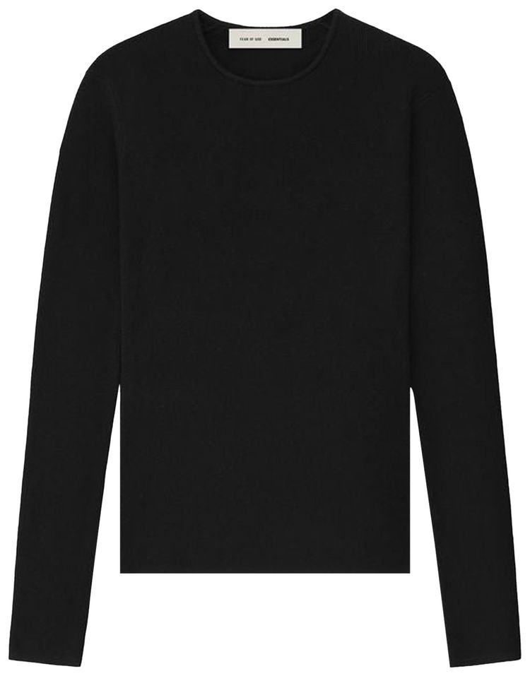 

Футболка с длинными рукавами в рубчик Fear of God Essentials, черный