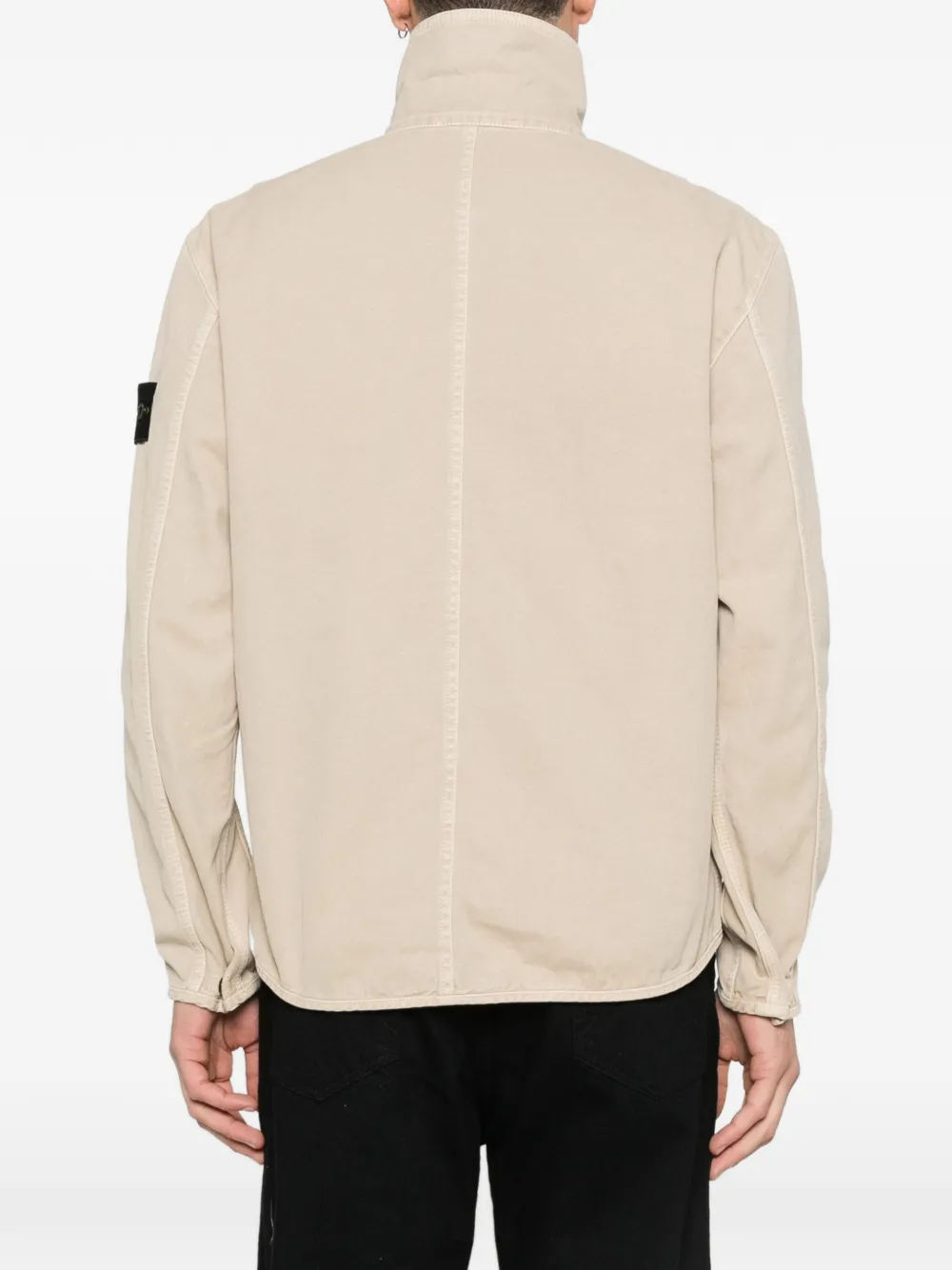 Рубашка-овершот на молнии с накладными карманами Stone Island, нейтральный — фото 4