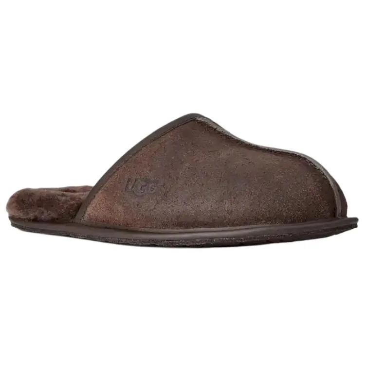 UGG Мужские тапочки с закрытым носком, устойчивые к истиранию, темно-коричневые — фото 4
