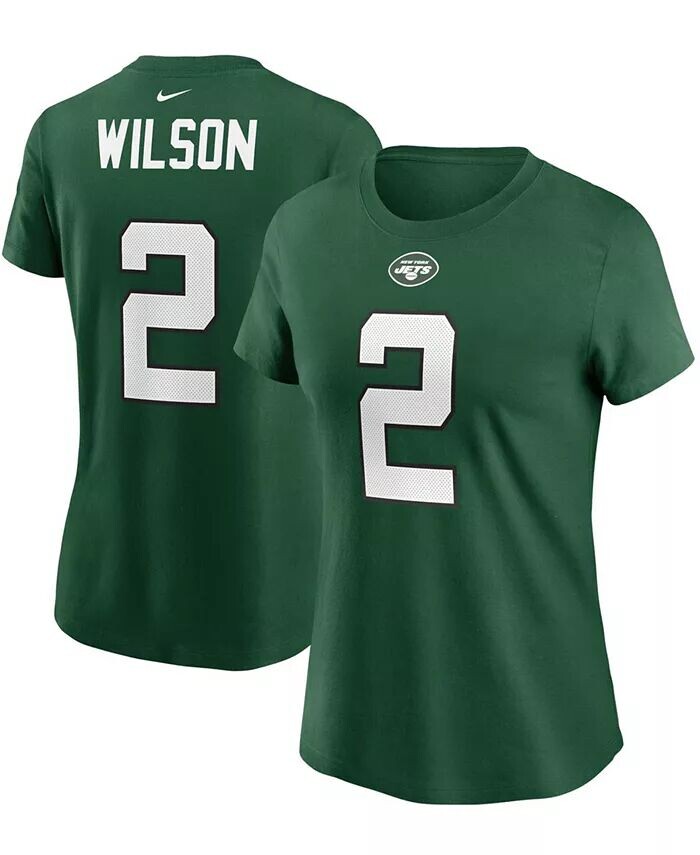 

Женская футболка Zach Wilson Green New York Jets на драфте НФЛ 2021 года, выбранная в первом раунде, имя игрока, номер Nike