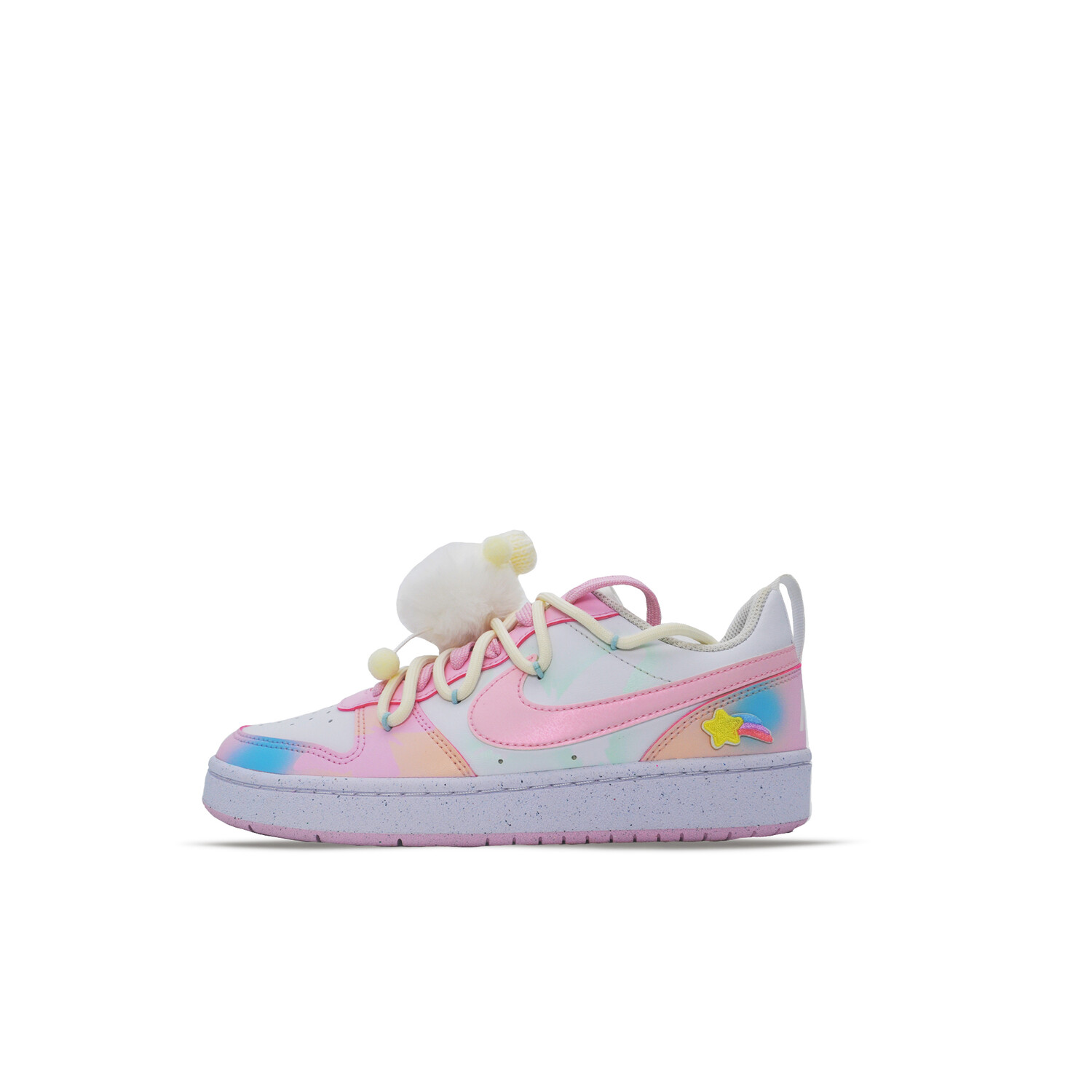 

Кроссовки Nike Court Borough Skateboarding Shoes Women's Low-top White Powder Blue, розовый