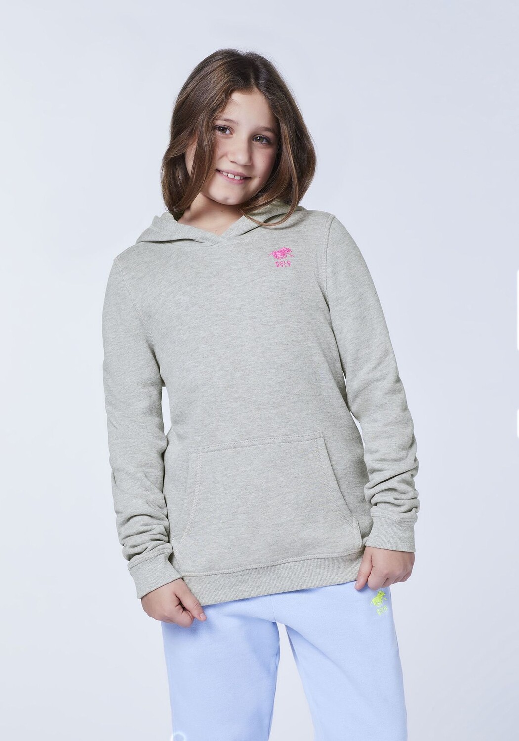 Толстовка с вышивкой этикеток POLO SYLT, цвет Neutral Gray Melange — фото 3