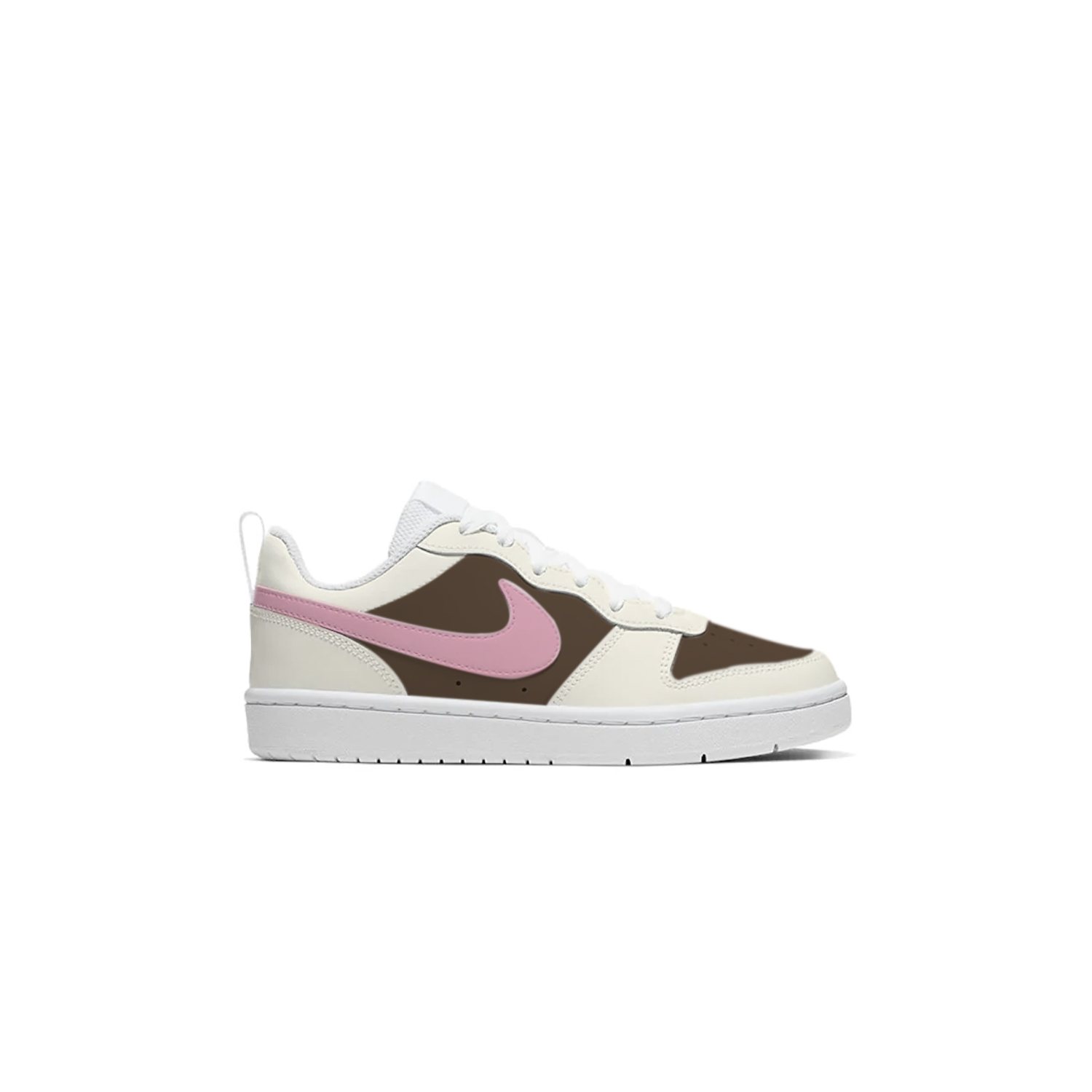 Nike Court Borough Synthetic Leather Low top Детские скейтбординговые кроссовки Brown Pink Подростки — фото 3
