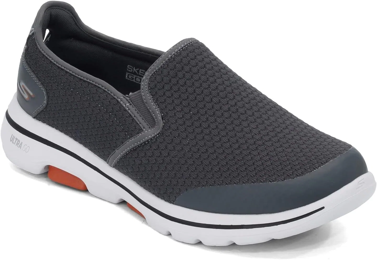 Мужские слипоны Skechers Go Walk 5 Apprize, Grey Anthracite Textile Synthetic White Trim Anthracite — фото 3
