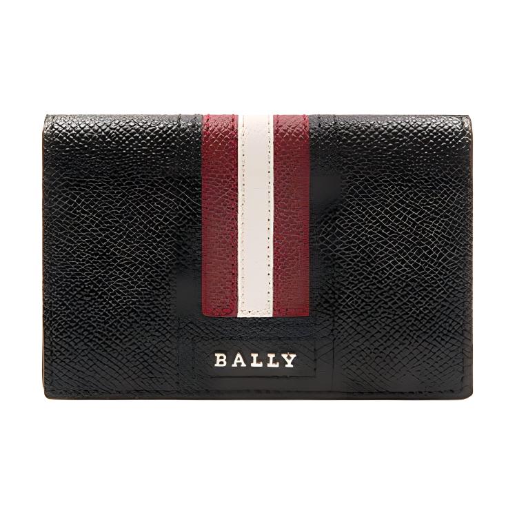 

BALLY Кожаный бумажник для мужчин, держатель карт черный