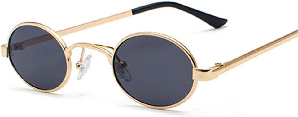 

Солнцезащитные очки UV400 - маленькая оправа, овальная, металлическая, в стиле панк, для женщин и мужчин, для бега и активного отдыха UYPTK, C3 Black-black