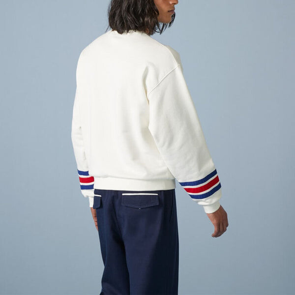 Свитер cotton jersey sweatshirt with embroidery 'off white' Gucci, белый — фото 3