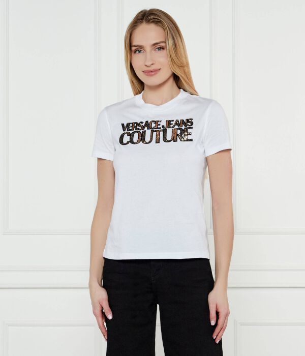 

Футболка женская Versace Jeans Couture с надписью, белый