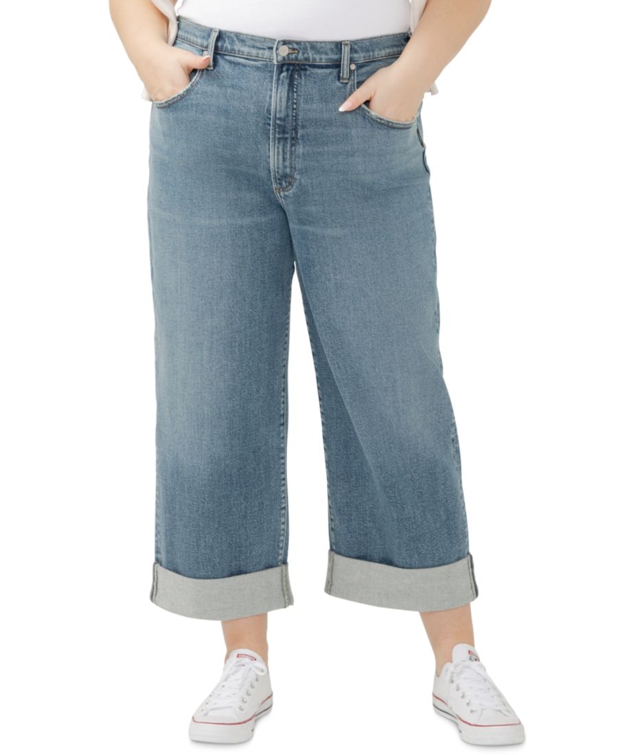 

Джинсы Be Easy с высокой посадкой и широкими штанинами больших размеров Silver Jeans Co, Indigo