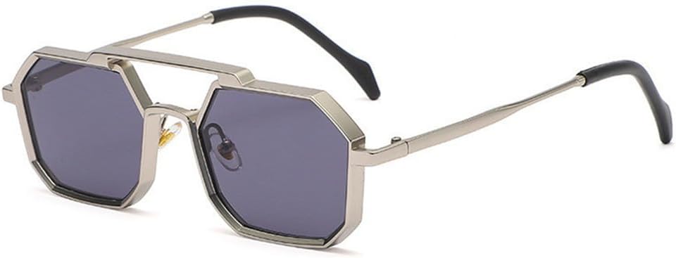 

Солнцезащитные очки в крупной металлической оправе, модные женские и мужские солнцезащитные очки с зеркальными линзами, защита от ультрафиолета UV400 LOVQZAOF, Silver Grey