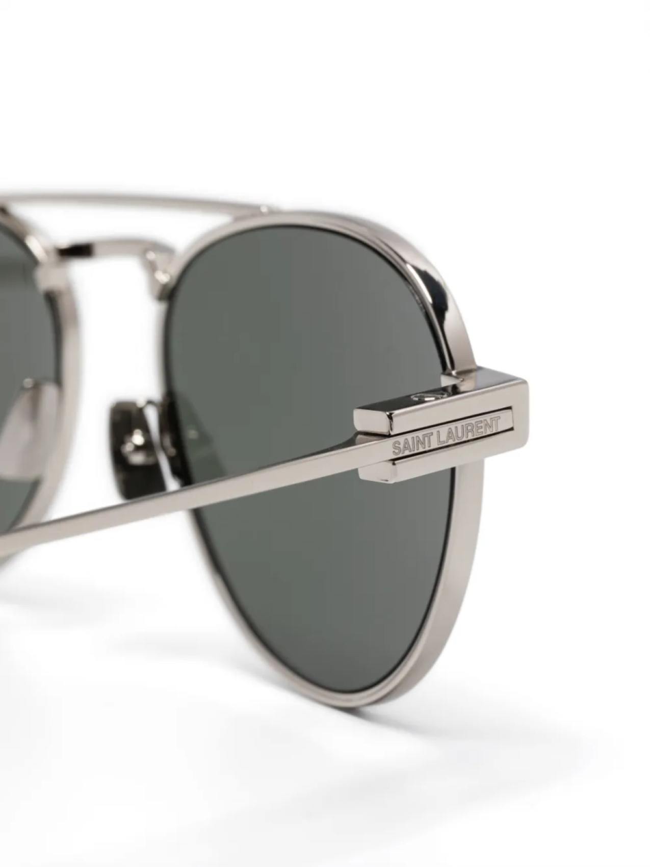 Солнцезащитные очки в круглой оправе Saint Laurent Eyewear, серебряный — фото 3
