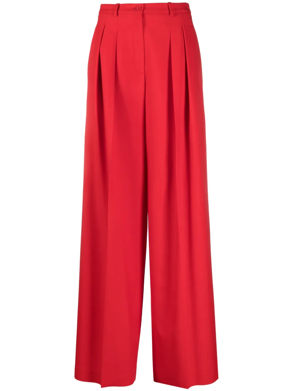 

Шерстяные брюки палаццо складками Michael Kors Collection, красный