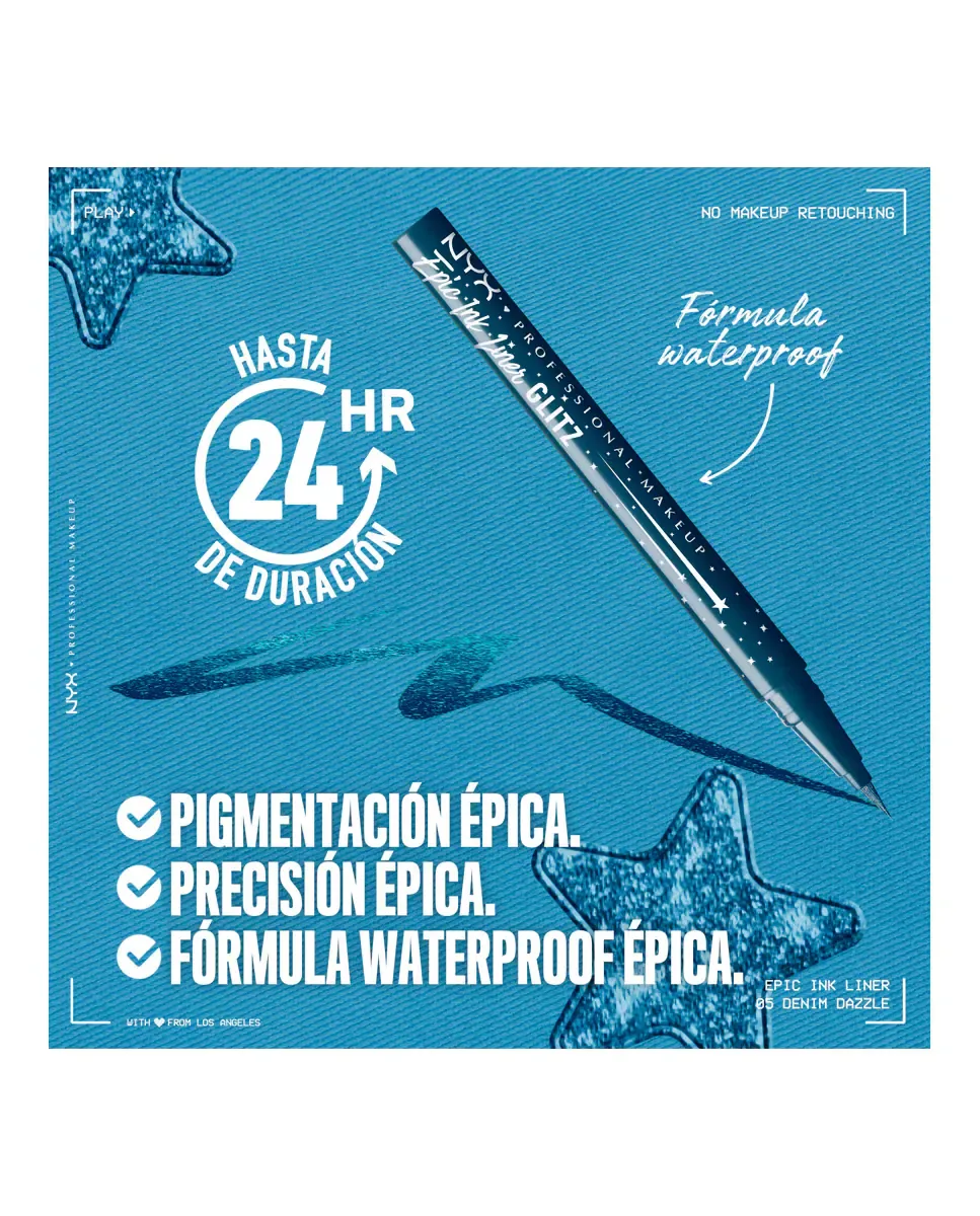 Подводка для глаз Epic Ink Liner Nyx Nyx Professional Makeup, Glitz Denim Dazzle — фото 4