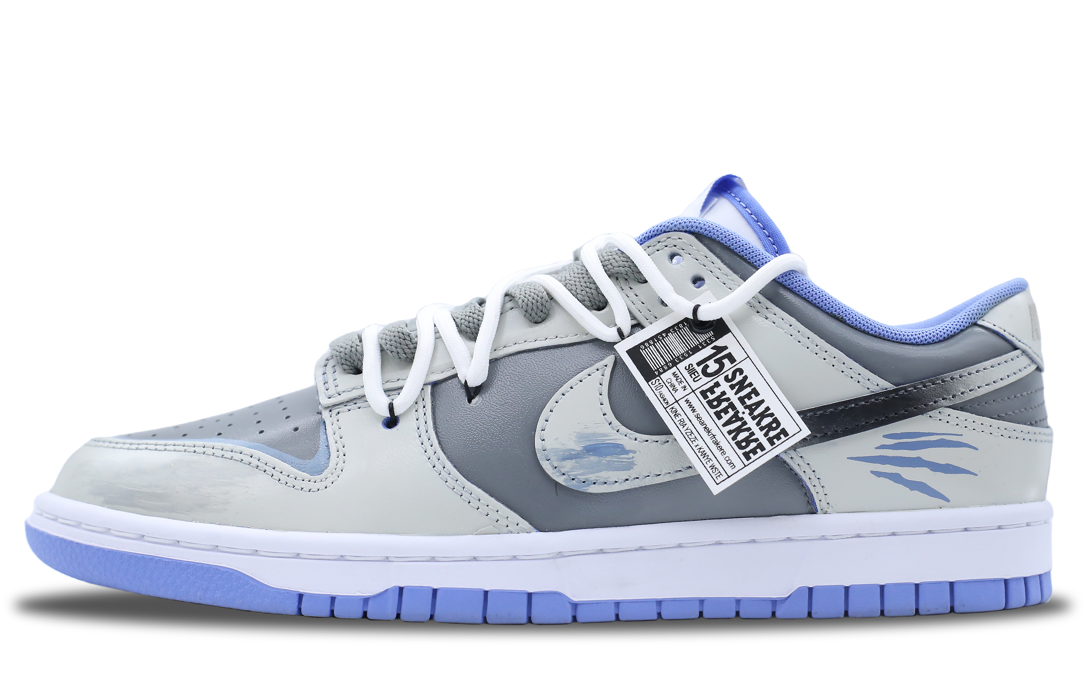 

Кроссовки Nike Dunk Skateboarding Shoes Unisex Low-top Blue, серый