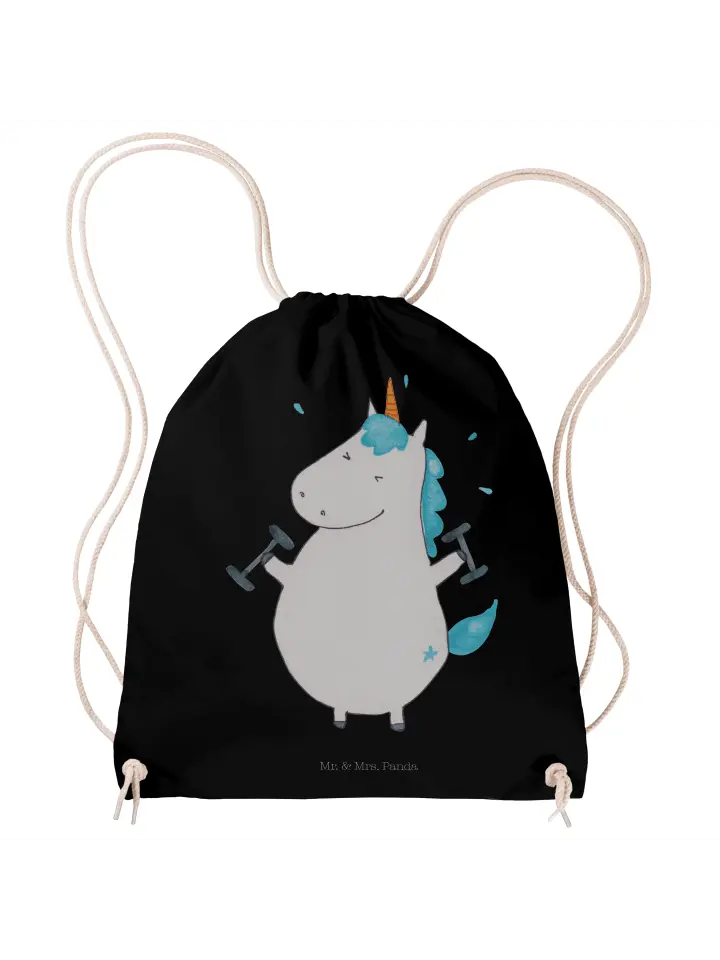 

Спортивная сумка Mr & Mrs Panda Sportbeutel Einhorn Fitness ohne Spruch, черный