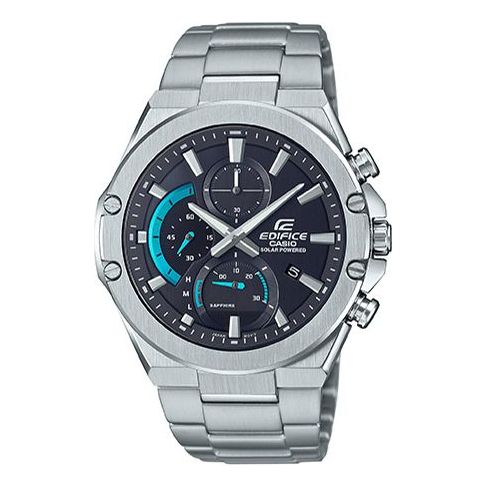 

Часы CASIO Waterproof EDIFICE Sapphire Crystal Solar Powered Mens Silver Analog, цвет silver