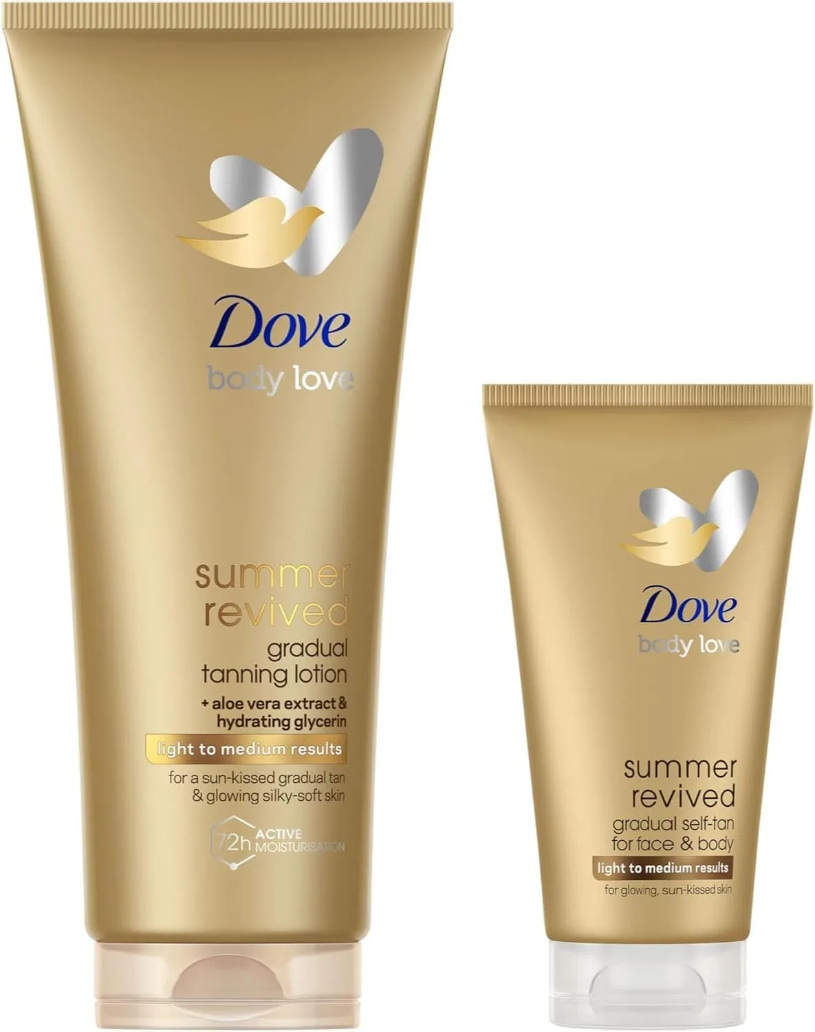Набор автозагаров Dove Summer Revived для лица и тела, 200 мл + 75 мл Dove, Kit (Body + Face)