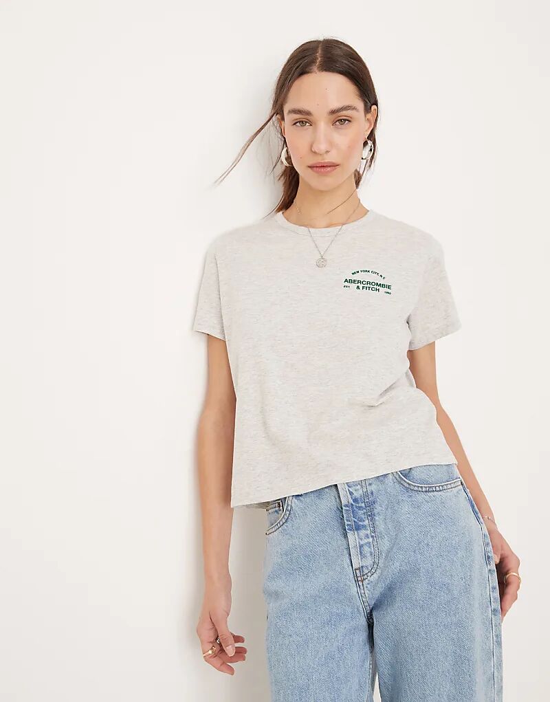 

Футболка с логотипом серого цвета Abercrombie & Fitch