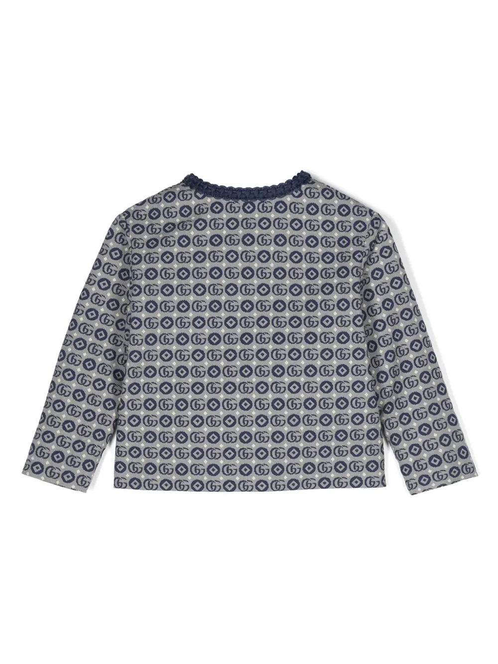 Куртка с круглым вырезом и монограммой Gucci Kids, синий — фото 2