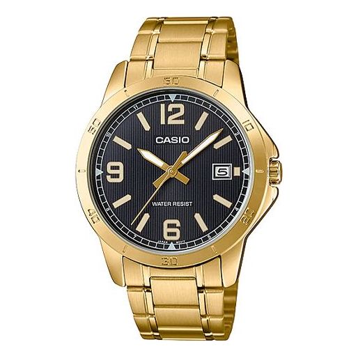 

Часы CASIO DRESSSeries Men's Quartzes MTP-V004G-1B Golden/ Stainless Steel Strap Mens Black Analog, черный