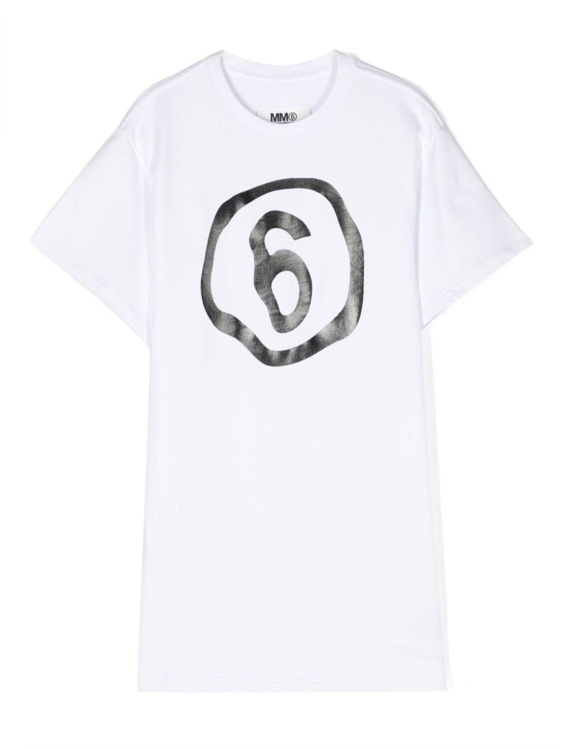 

Платье-футболка с логотипом MM6 Maison Margiela Kids, белый